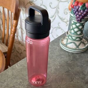 YETI Pink Water Bottle with Black Lid